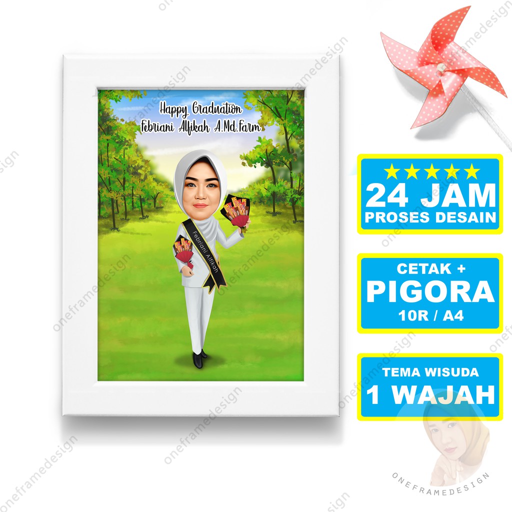 

Kado Wisuda Pigora 10RS A4 Karikatur Cewek Farmasi Bidan Dokter Graduation Gift