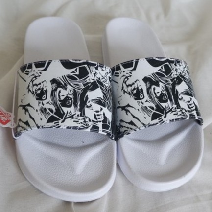 Sandal Slide vans x marvel grade ori sandal karet sintetis model vans marvel premium pria wanita