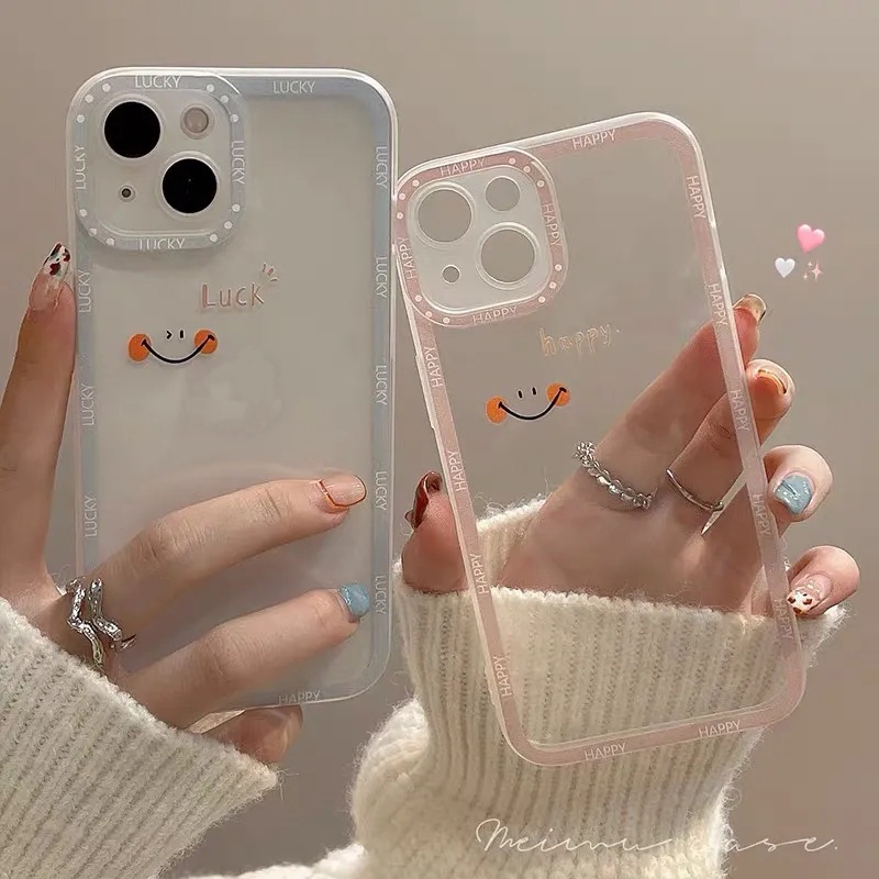 Soft Case TPU Motif Smiley Face Untuk iPhone 13 Pro 13prm 11 7Plus 8Plus Xr XS Max 13 12 Pro Max