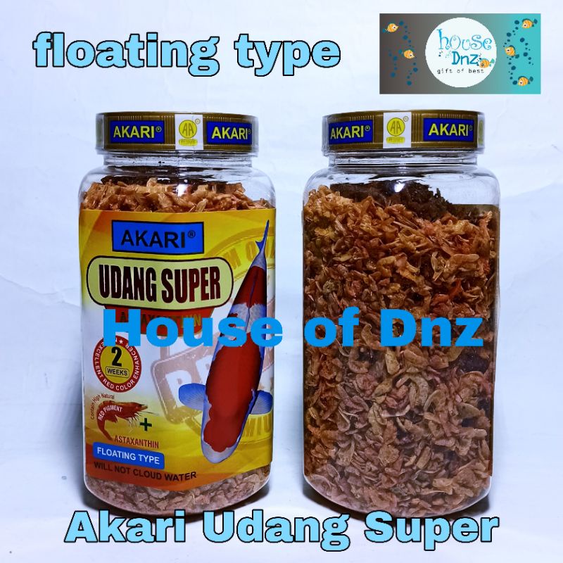Pakan Ikan Akari Udang Kering 130 g Udang Super Red Toples Astaxanthin