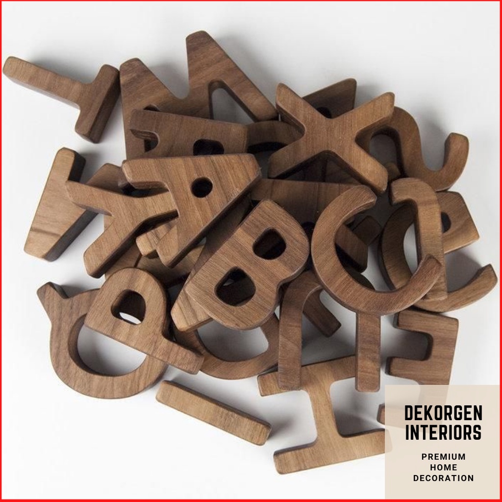 Huruf Timbul Kayu Jati 10cm Huruf Timbul Kayu Dekorgen Huruf Timbul Terlaris