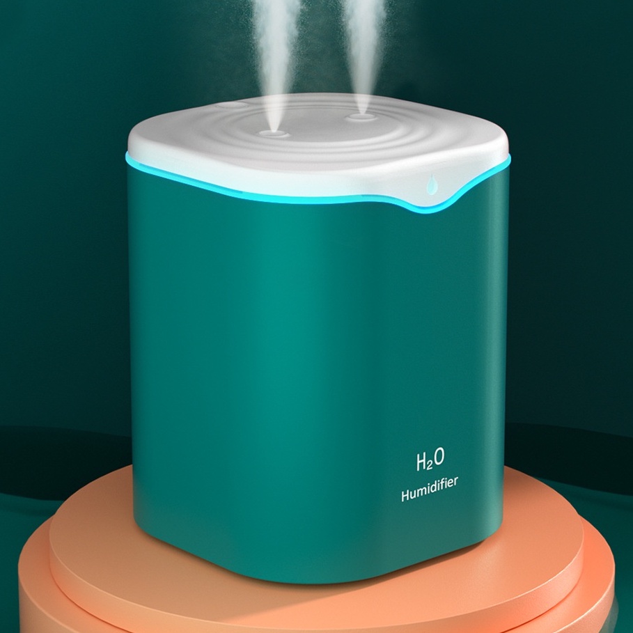 Moi 2000ML H2O Humidifier Diffuser Aromaterapi Air Purifier-Double-Hijau