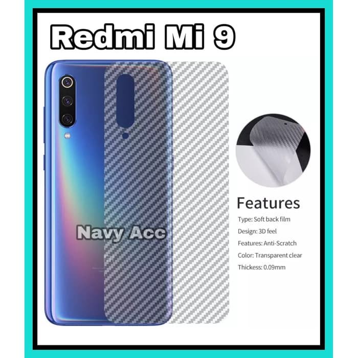 NA - Stiker Skin Carbon Redmi mI 9 - Garskin Carbon Redmi mi 9