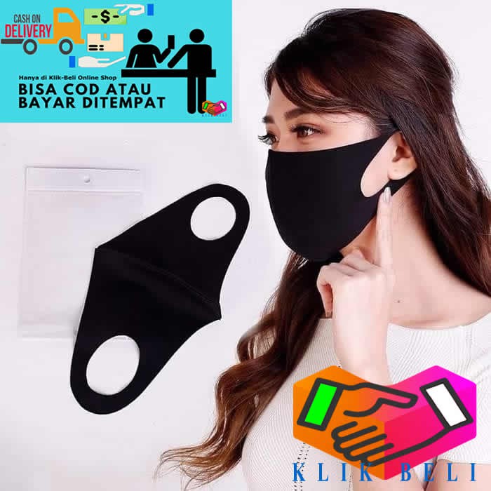 Masker Mulut Scuba Kain / Masker Penutup Wajah Model Polos Anti Debu Hijab Bahan Tebal