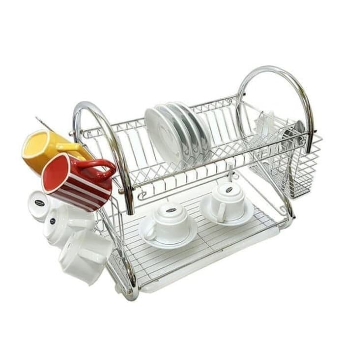 Rak Piring Stainless 2 Susun (Rak Piring/Gelas 2 Tingkat)