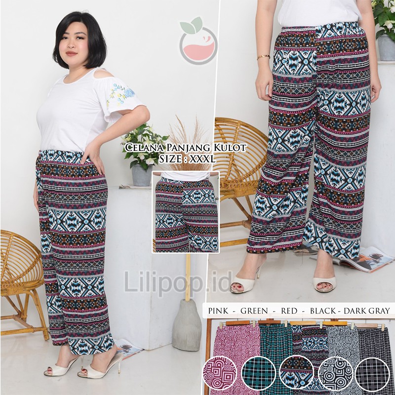 Celana Kulot Jumbo Wanita XXXL Balon Pants Panjang Big Size Murah Lilipop