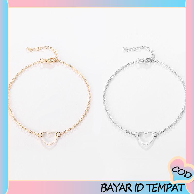 COD❤️ Sederhana Hadiah Ulang Tahun Gelang Berbentuk Hati Untuk Wanita Aksesoris-A.one