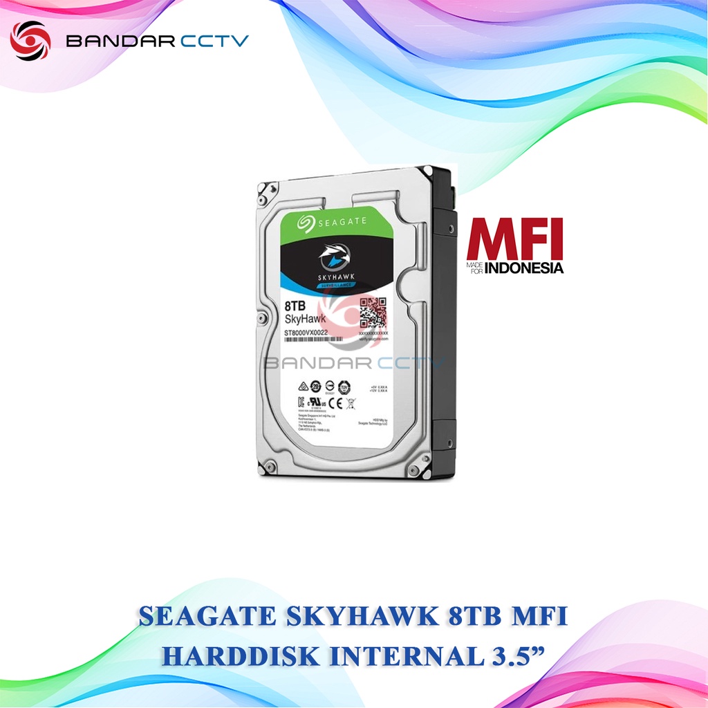 Seagate Skyhawk 8TB MFI Harddisk Internal 3.5” Garansi Resmi 3 Tahun