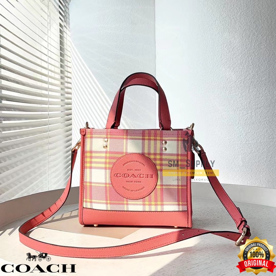TAS WANITA COACH C8198 WOMEN TOTE BAG SMALLL SQUARE BAG PINK