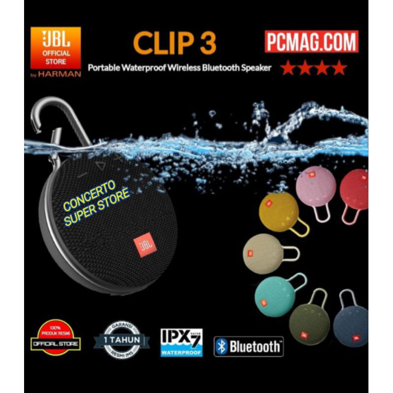 JBL Clip 3 / Clip3 Waterproof Wireless Portabel Bluetooth Speaker Original