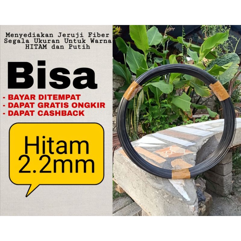 Jual jeruji fiber hitam 2.2mm TERMURAH untuk sangkar dll