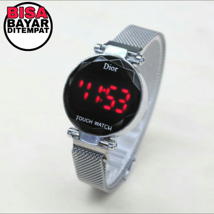 JAM TANGAN DIGITAL LED BULAT TALI PASIR