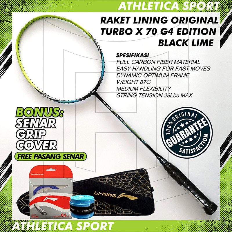 RAKET BADMINTON LINING TURBO X 70 G4 ORIGINAL