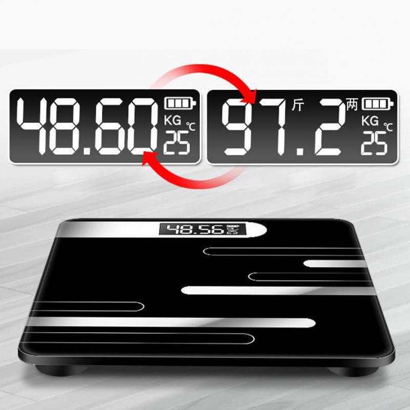 GS8Pro FullBlack Timbangan Badan Digital + Temperature USB Rechargeable Version 26cm Taffware  Digipounds SC-12U