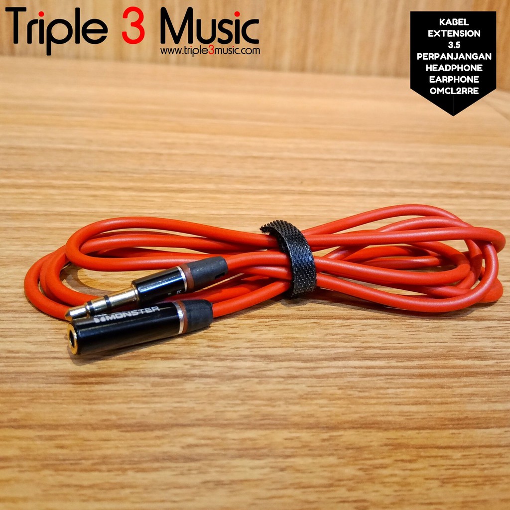 Kabel Extension 3.5 perpanjangan headphone earphone in ear monitor IEM - Merah