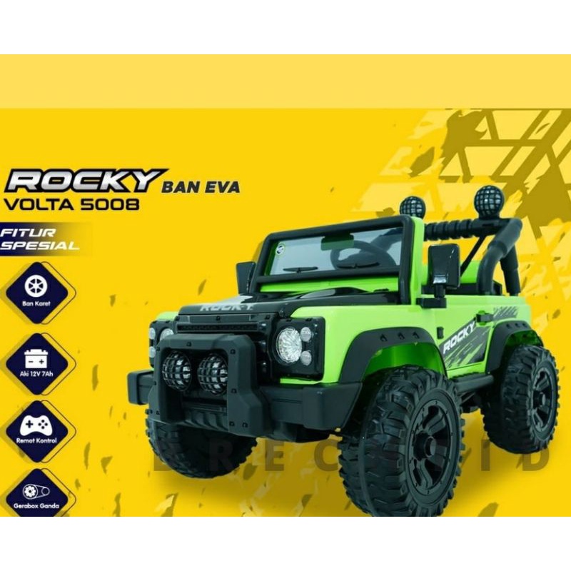 MOBIL  AKI ROCKY  AKI 12VOLT ~MAINAN MOBIL AKI ANAK