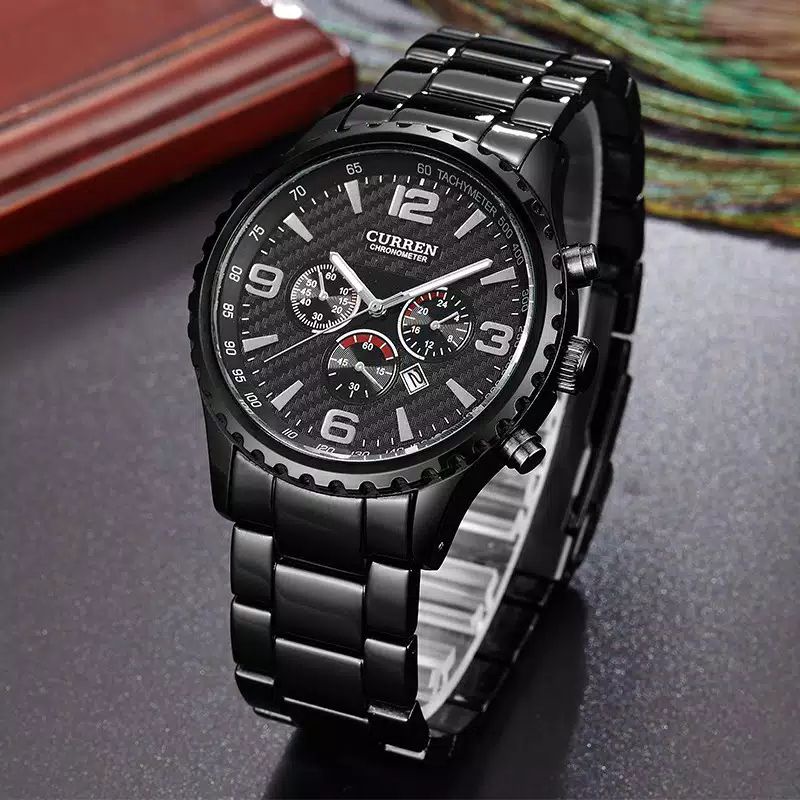 CURREN 8056 Jam Tangan Pria Analog Stainless Steel Chronograph Tidak Aktif CURRENOS