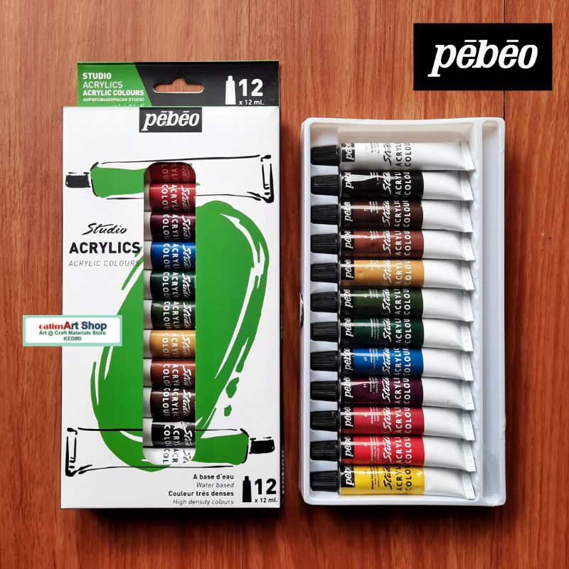 Cat Acrylic Pebeo Studio 12x12ml Tube Set