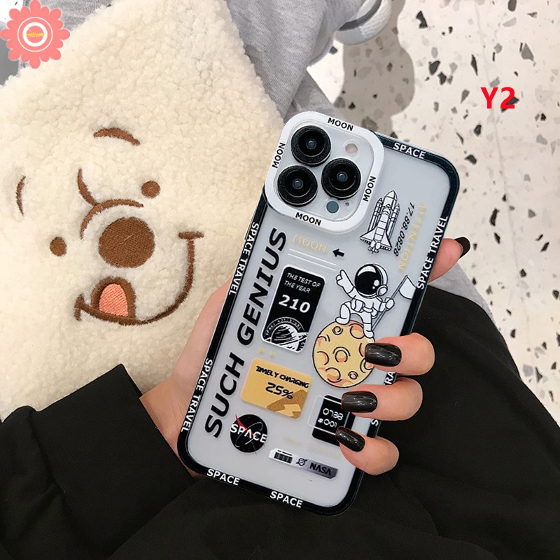 Trendy Merek NASA Astronot Luar Angkasa Case Realme Realme C55 10 Pro Plus C33 C35 C11 C31 C3 6i C21Y C25 C25s C12 C25Y C15 C20 C20A C21 8i 8 9i 5 5s 5i 8pro 9 9pro Plus Sarung TPU Lembut
