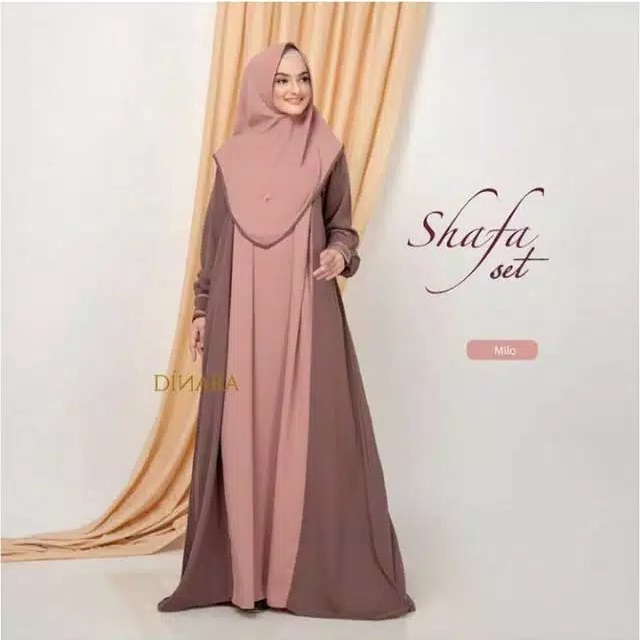 Gamis jumbo syar'i ASDF one set khimar superjumbo size L XL XXL 3XL 4XL LD 140 gamis polos Shafa