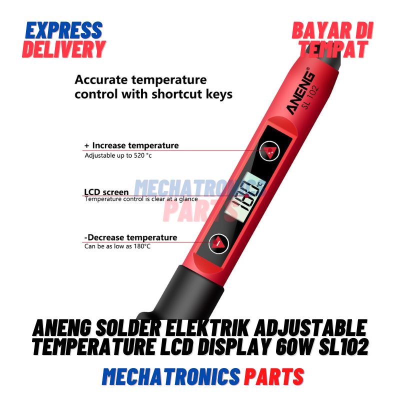 ANENG Solder Elektrik Adjustable Temperature LCD Display 60W SL102