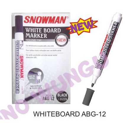 

Spidol Snowman Whiteboard ABG-12 warna hitam (12pcs)
