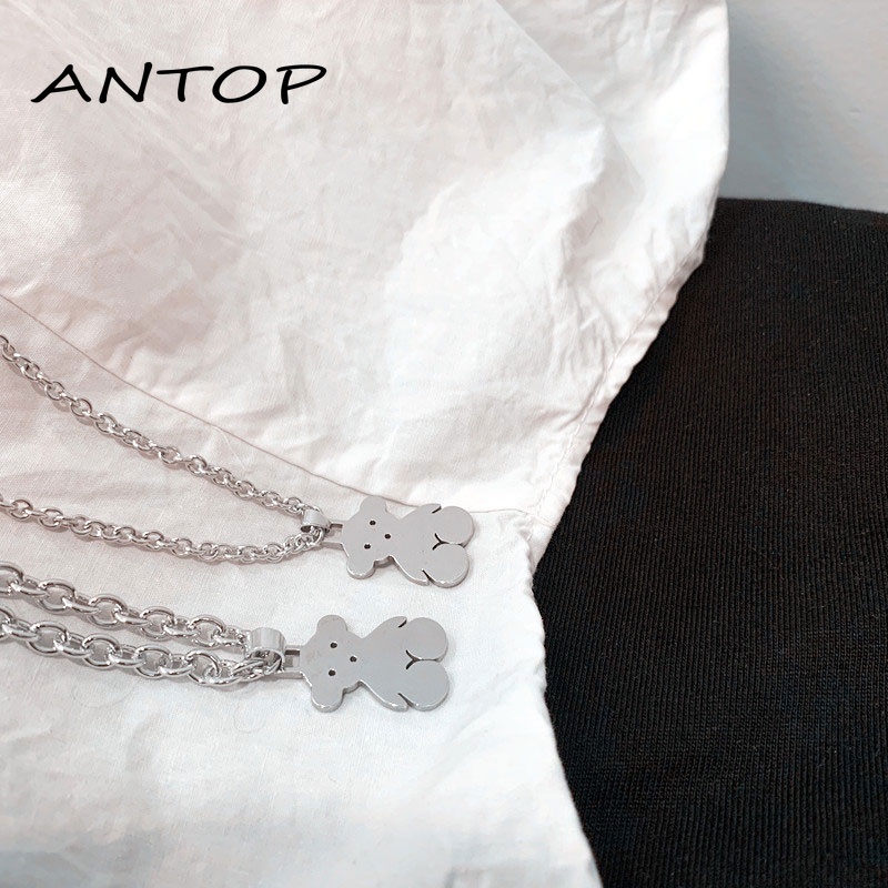 Kalung Rantai Desain Kartun Beruang Gaya Punk Untuk Aksesoris ANTOP