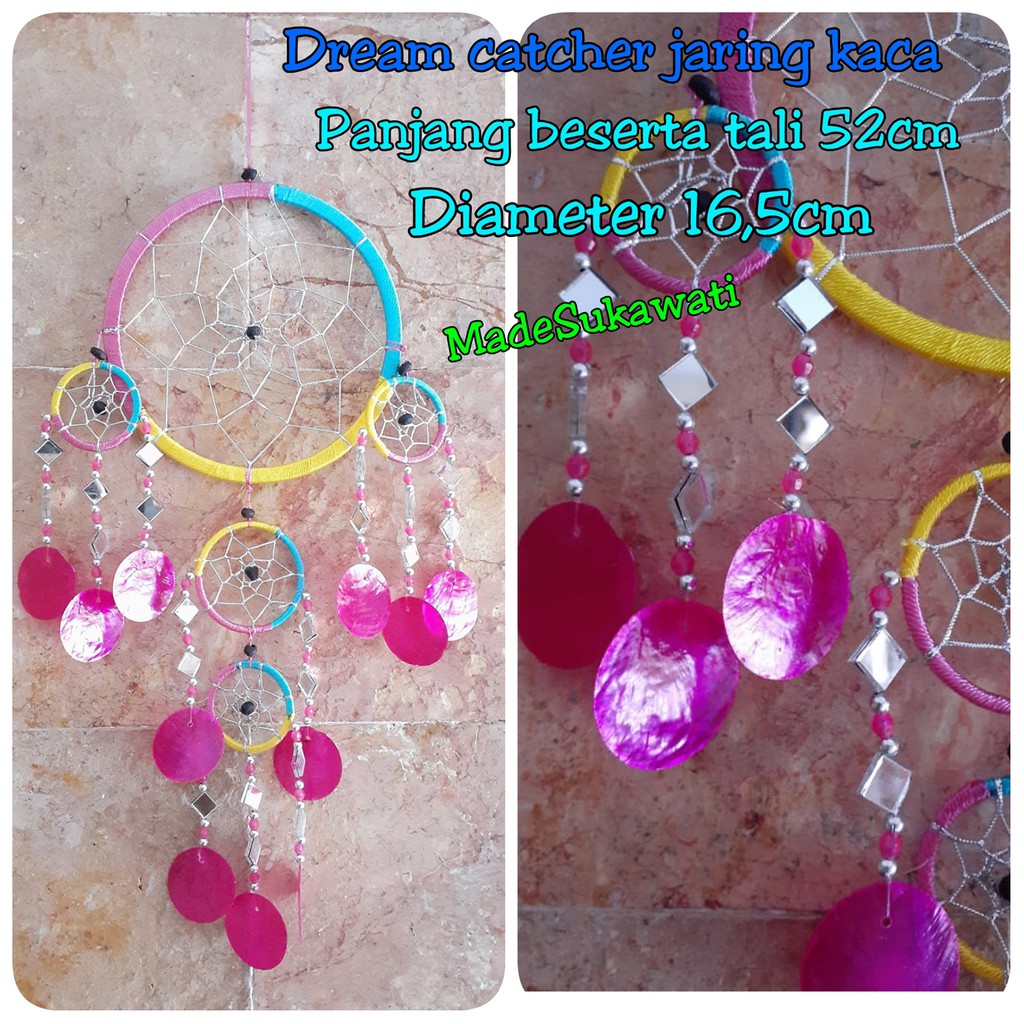 Dream catcher pelangi kaca kerang