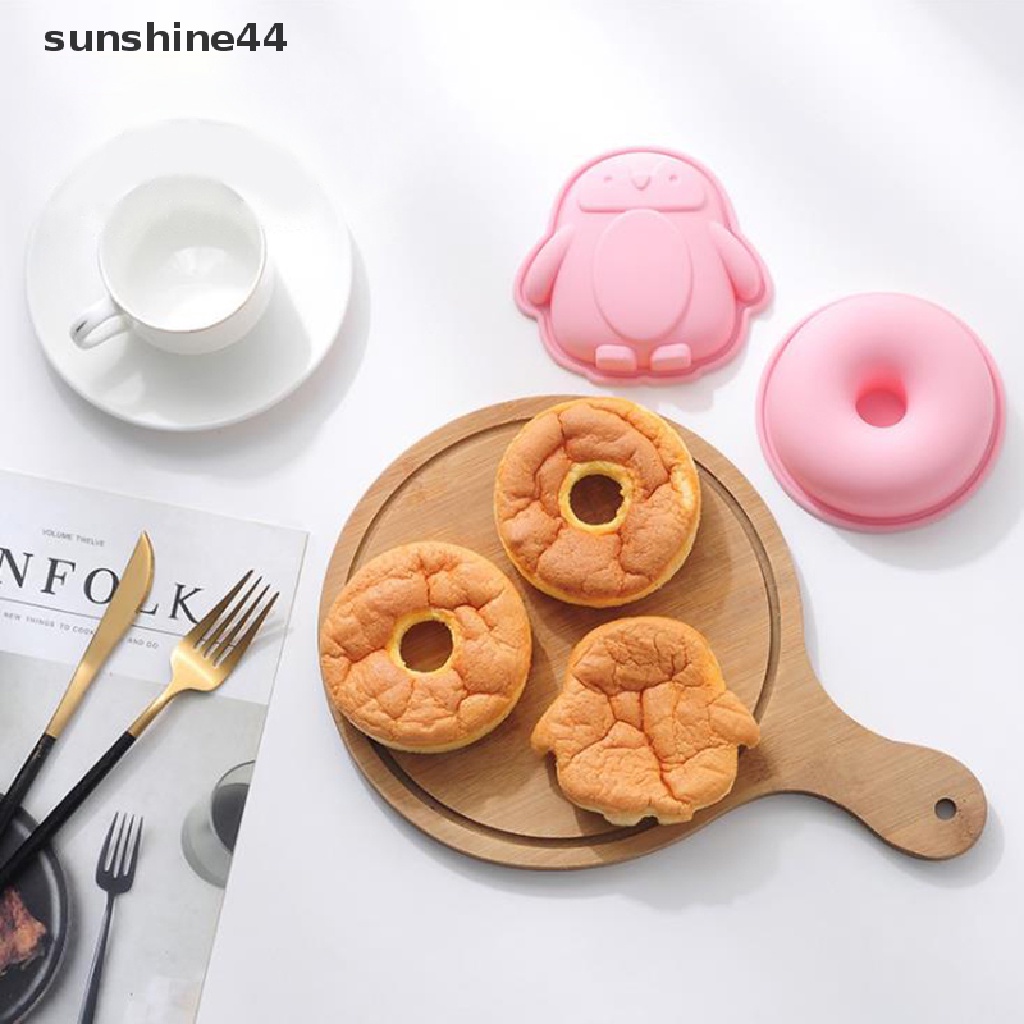 Sunshine Cetakan Kue / Dessert DIY Bentuk Mobil / Lobster / Penguin Bahan Silikon