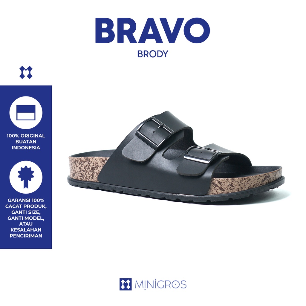 Brody BRAVO Sandal pria casual  sandal slop puyuh kekinian model birken ban dua