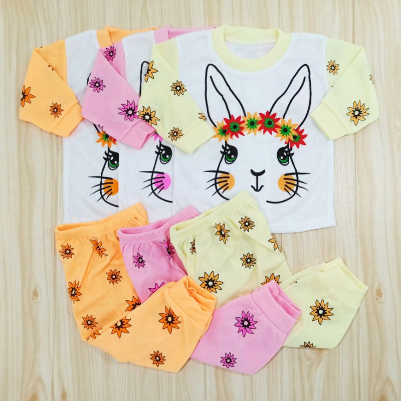 [Ss-8048] Pakaian Bayi 0-12bulan, Piyama Anak Perempuan, Baju Tidur Anak