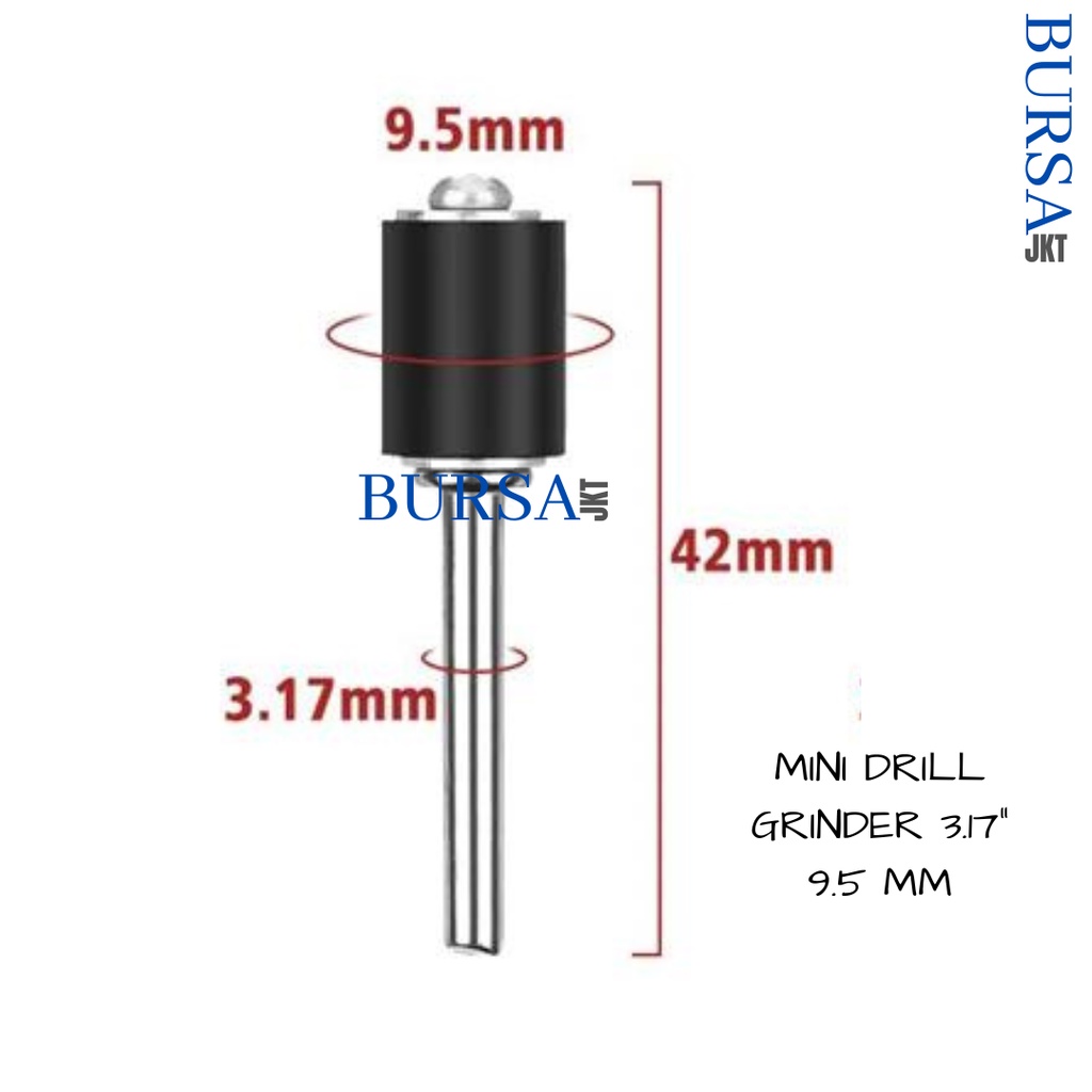 AMPLAS SHAFT DRUM CINCIN SANDING BULAT 9.5MM SET 6 PC GRIT 80 - 400#