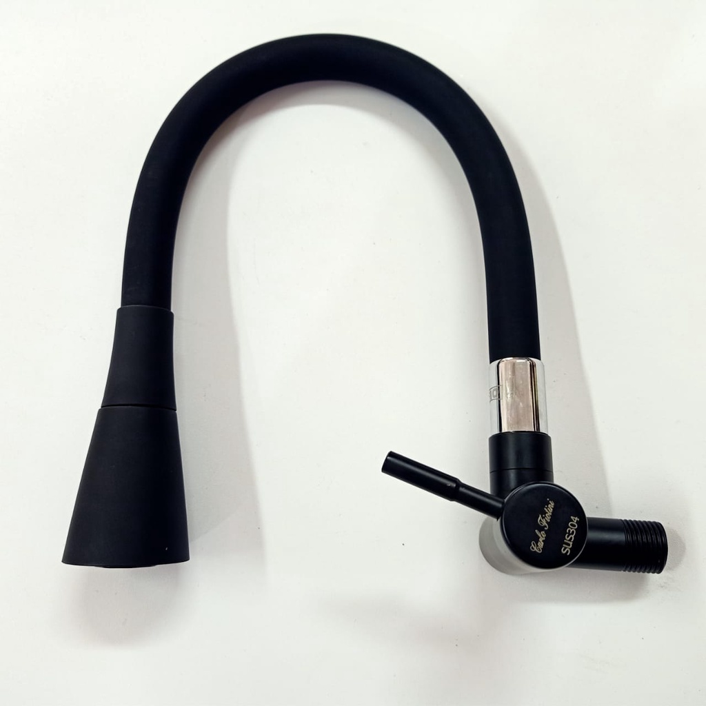 Kran air Angsa Fleksibel 2in1 TEMBOK Stainless 304 HITAM 37A -keran air sink flexible faucet  H30