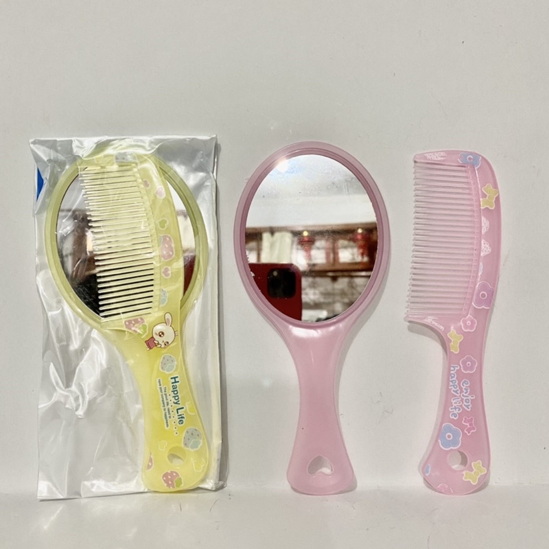 1 set sisir dan kaca / Sisir Kaca set murah / Sisir plus kaca