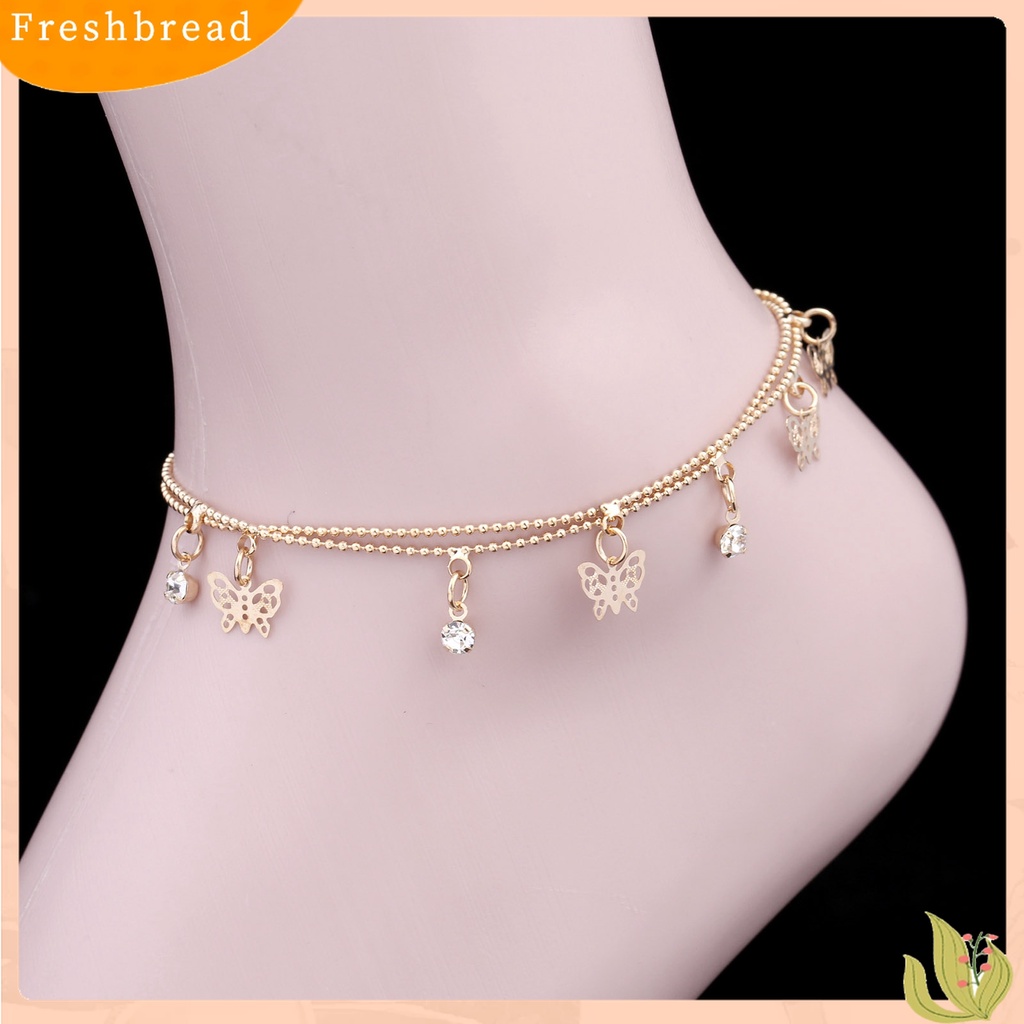 Terlaris Bracelets Butterfly Pendant All-Match Alloy Double-Layer Anklet for Office