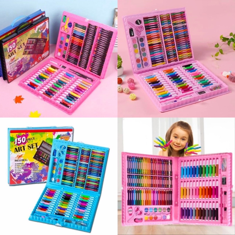 

Peralatan lukis anak dan mewarnai Lengkap (ART SET 150 pcs)