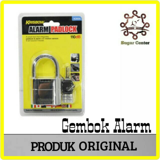 Krisbow Gembok Alarm/Kunci Pengaman/Alarm Padlock K205a Silver