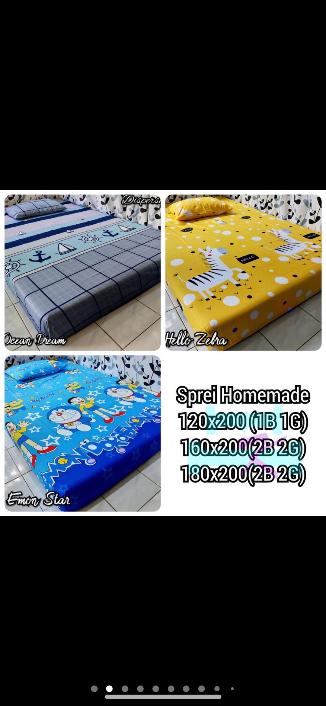 Seprai Homemade Motif Kartun Anak Cewe Cowo 120 160 180 Grosir Sprei Murah
