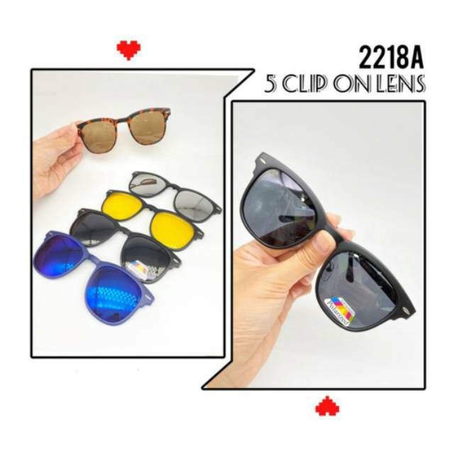 KACAMATA CLIP ON 5 LENSA 2218