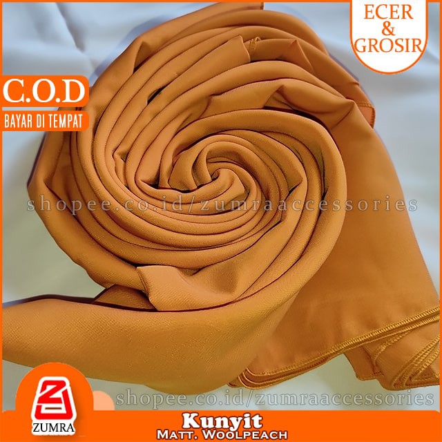 PROMO!!! Jilbab Syari Jumbo Segiempat Woolpeach Square 150 x 150 cm by zumra-Kunyit