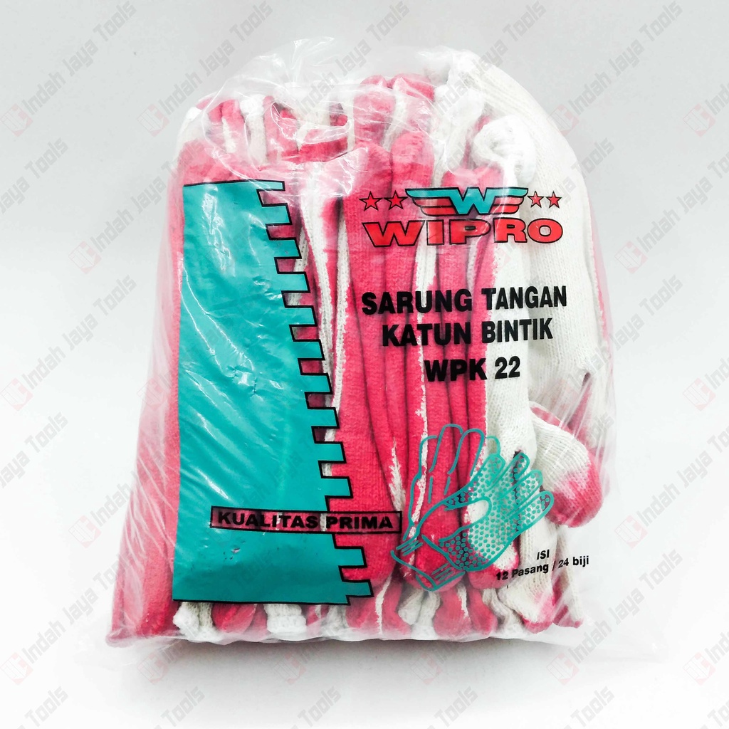 WIPRO Sarung Tangan Karet LATEX KOMBINASI Katun Heavy Duty Anti Slip