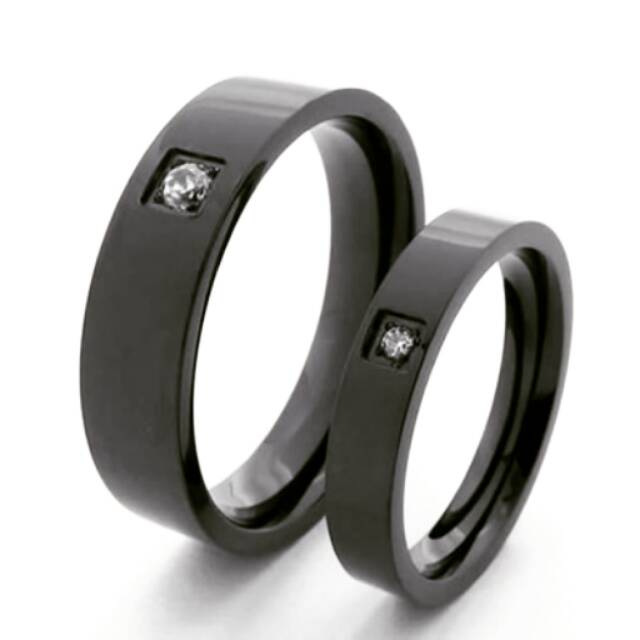 Cincin perak rhodium hitam cincin kawin cincin couple