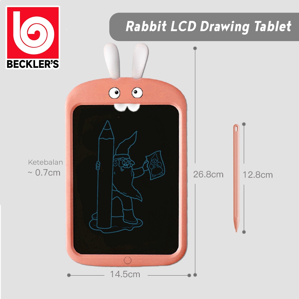 LCD Writing Tablet Drawing Rabbit 8.5 inch / Papan Tulis Tablet Edukasi Karakter Mainan 4 Warna