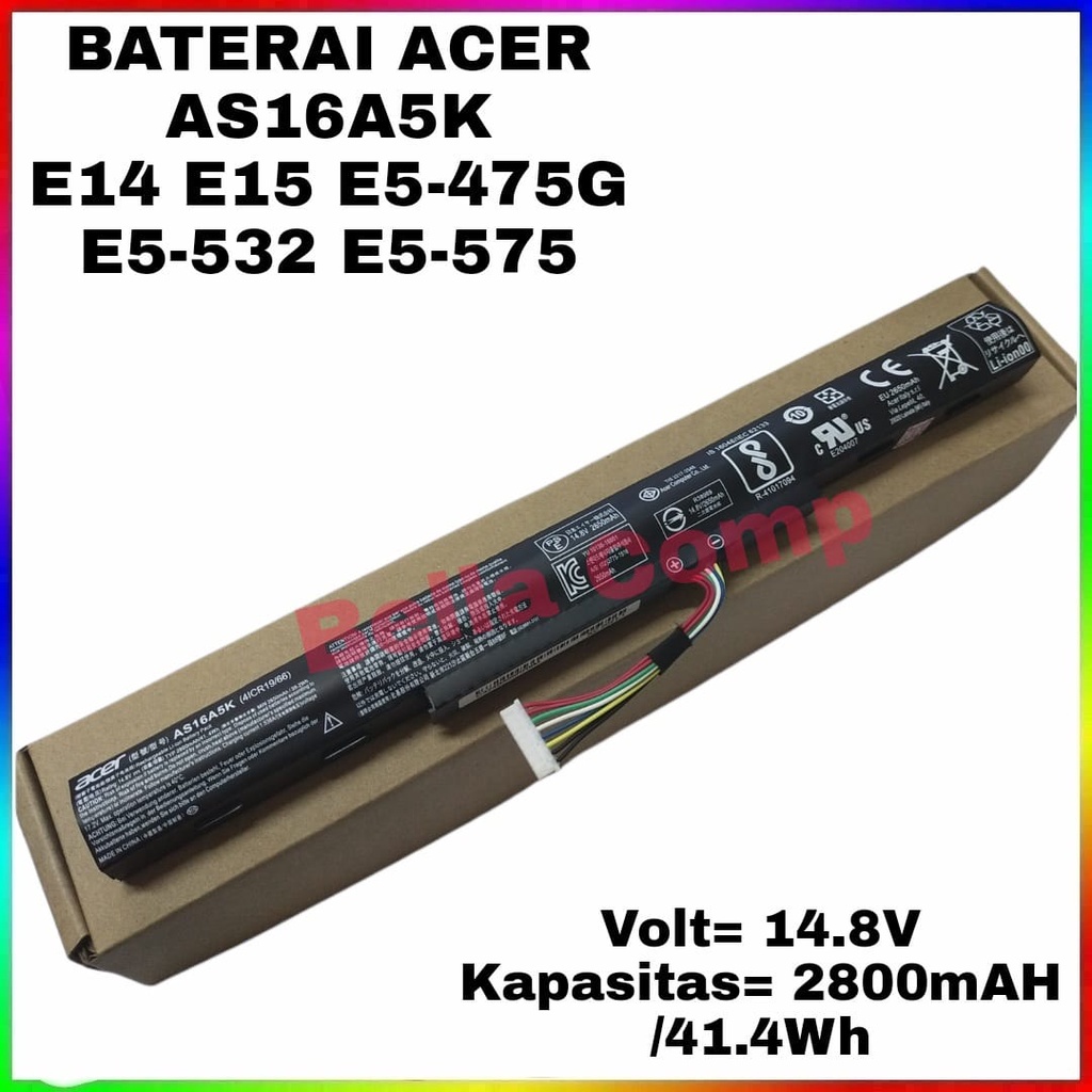 Baterai Acer Aspire ES 14 ES1-432 ES1 432 E5-475 E5-475G E5-575 E5-575G E5-575T E5-774 E5-774G AS16A5K ( Original )