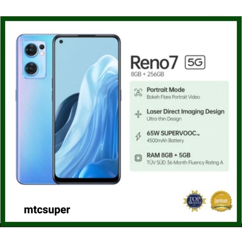 OPPO RENO 7 5G 8/256 garansi resmi  (free ongkir)