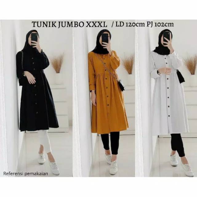 JUMBO LD 120 - TUNIK POLOS BUSUI MOSCREPE NAJWA