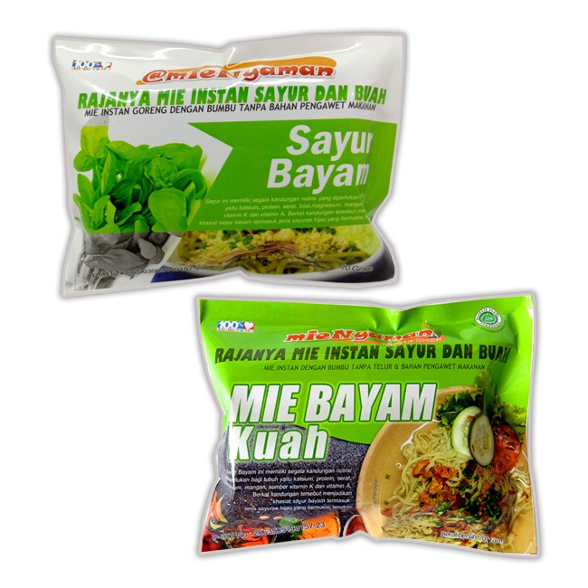 

Mie Nyaman Mie Sayur Bayam Goreng dan Kuah Free Entong Kuah
