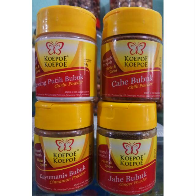 

Rempah2 bubuk, bawang putih, Jahe, cabe, dan kayu manis