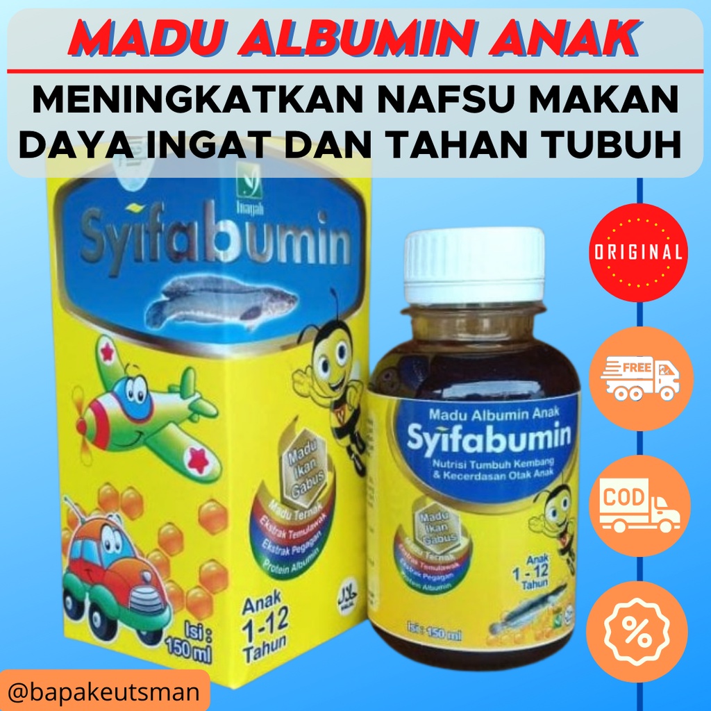 SYIFABUMIN MADU ANAK PLUS ALBUMIN DAN TEMULAWAK – SYIFABUMIN ORIGINAL – VITABUMIN ASLI – MENAMBAH KECERDASAN ANAK DAN NAFSU MAKAN