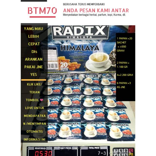 

Kopi RADIX dengan kandungan Garam Himalaya isi 20sachet perPapan HPA Malaysia